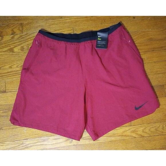 Nike Pro Training Slim Fit Shorts Mens Sz XXL CD4317-620 New Red Dri-Fit - Picture 2 of 13